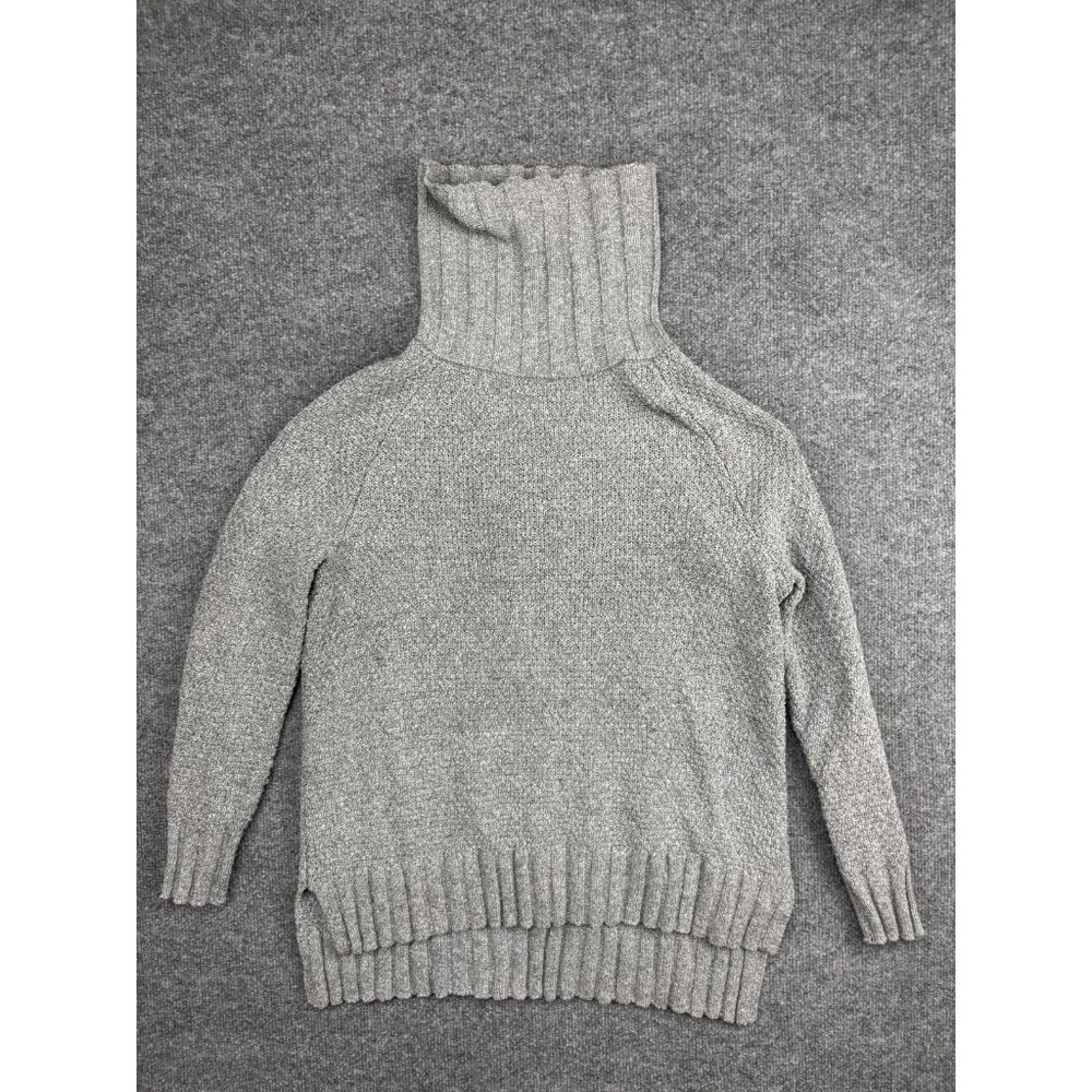 Patagonia Sweater Womens Small Gray Turtleneck Funnel Neck Knit Pullover Raglan
